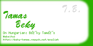 tamas beky business card